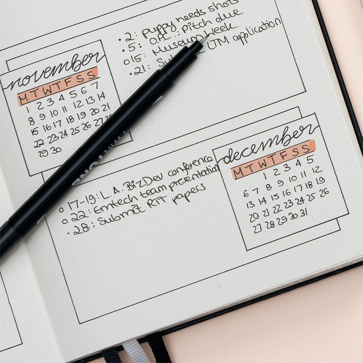 Oryginalny notatnik w kropki zaprojektowany z myślą o użytkownikach metody Bullet Journal®, 2 edycja, 120 gsm