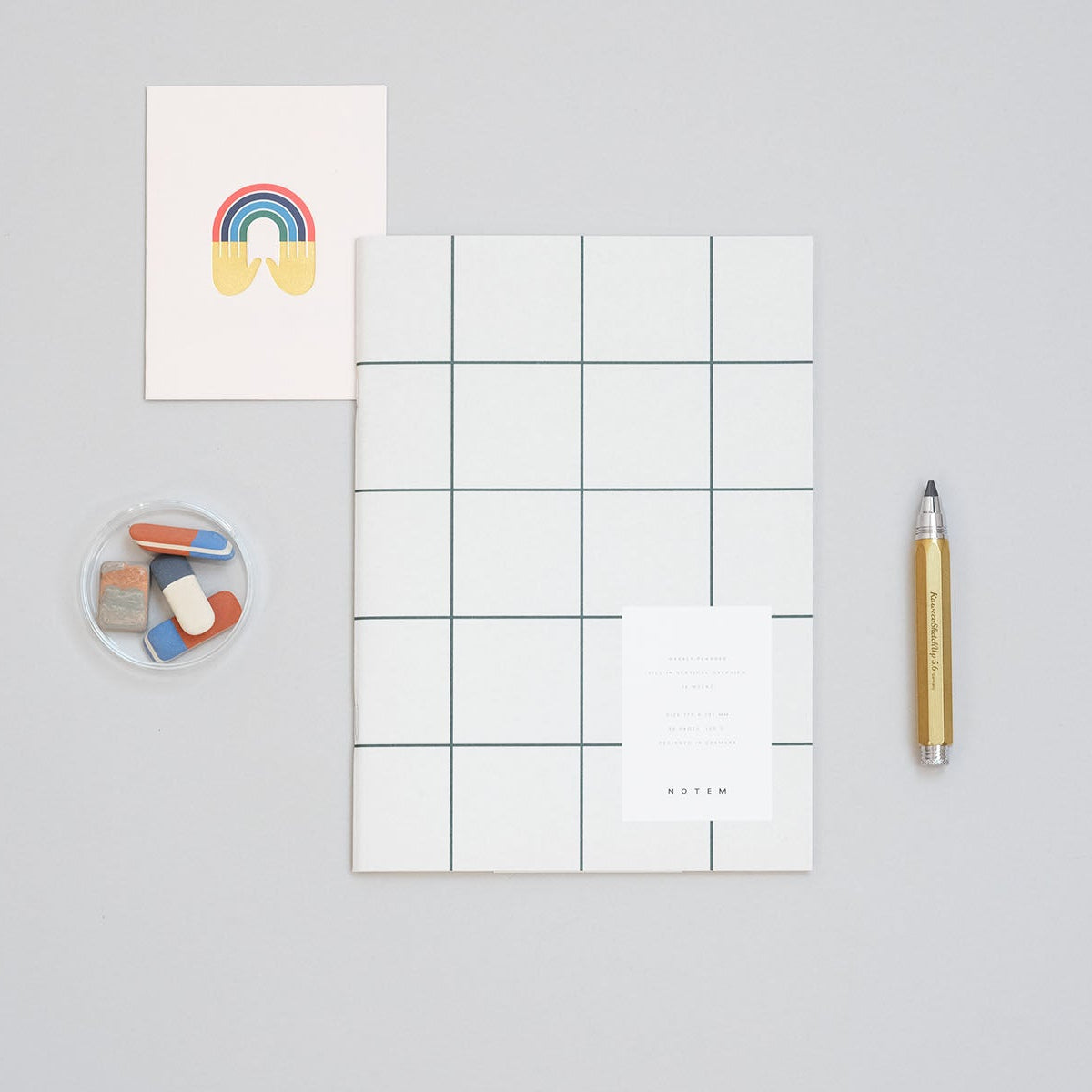 Planner niedatowany Milo – jasnoszary, Notem, papierniczy design