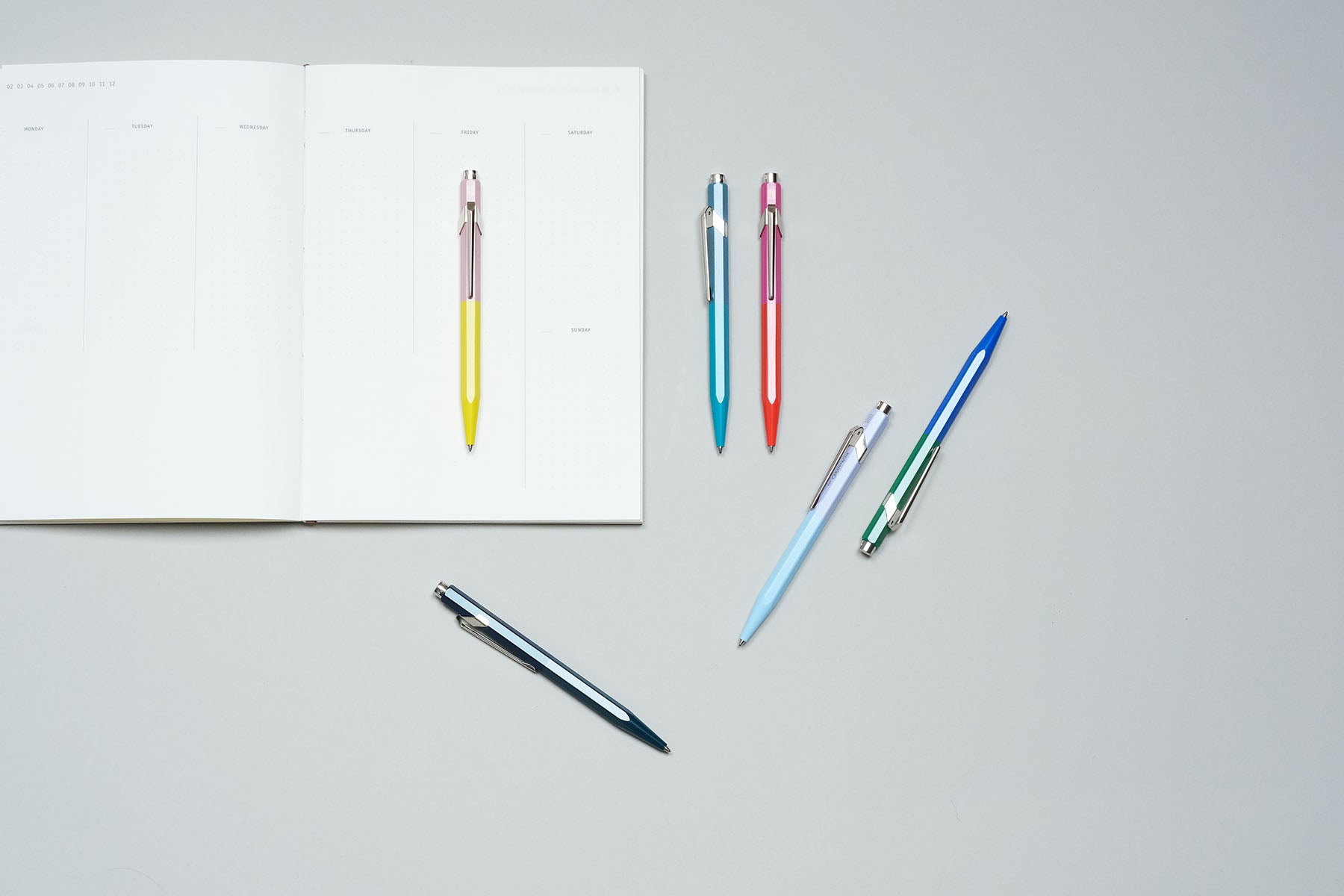 Caran d’Ache 849 Paul Smith Aluminium Ballpoint Pen – Cobalt & Emerald, Caran d'Ache, stationery design