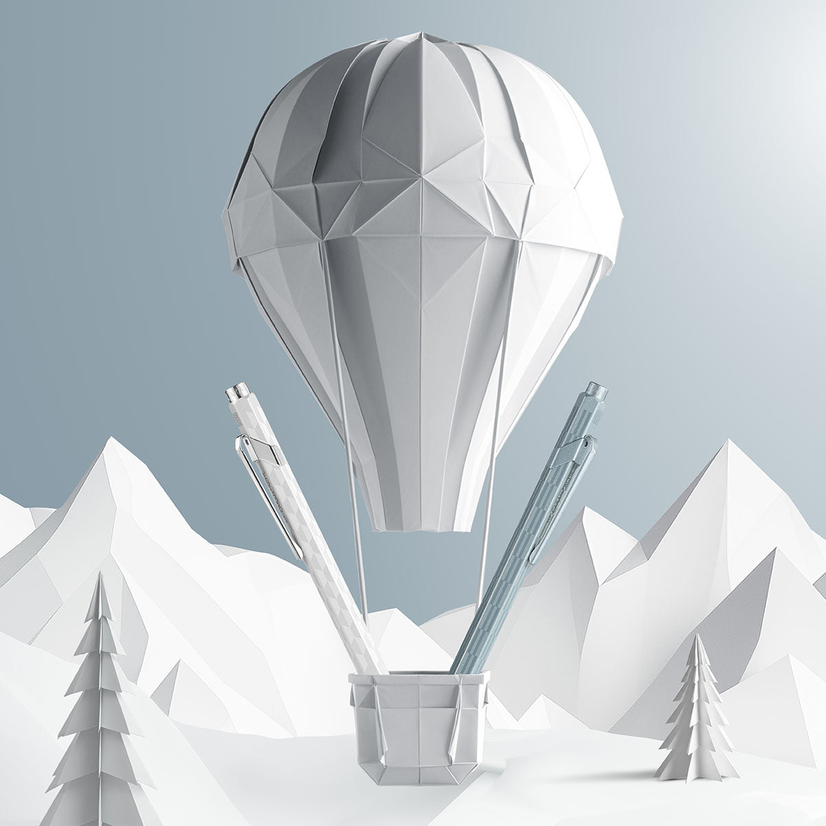 Aluminiowy długopis Caran dAche 849 Alpine Frost – niebieski, Caran d'Ache, papierniczy design