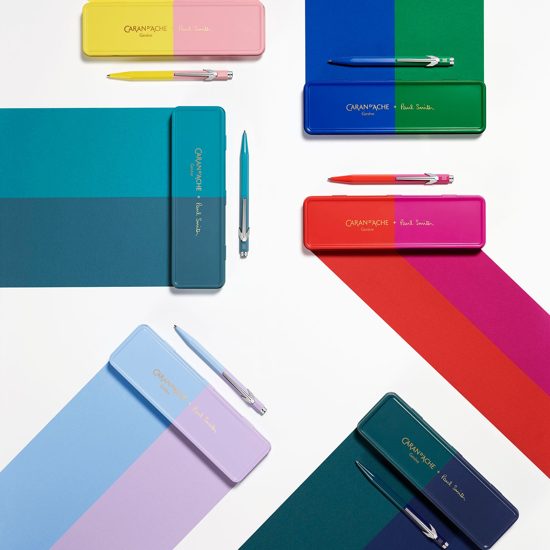 Aluminiowy długopis Caran dAche 849 Paul Smith – Cobalt & Emearld, Caran d'Ache, papierniczy design