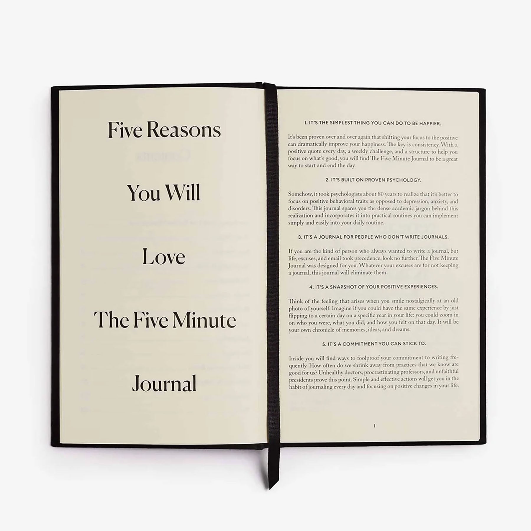 The Five Minute Journal – czarny, Intelligent Change, papierniczy design