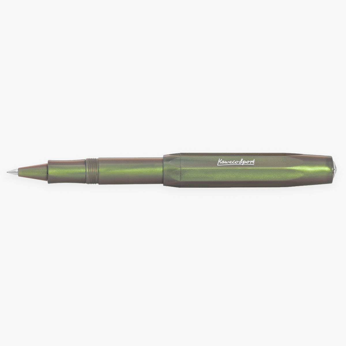 Pióro kulkowe Kaweco LUNAR Sport Shadow Green w kolorze zielonym z perłowym wykończeniem.