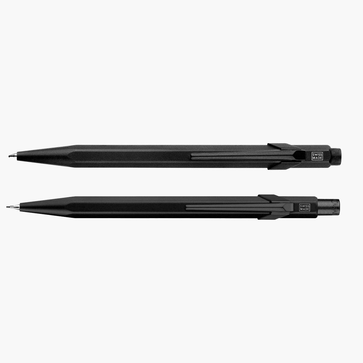Zestaw aluminiowy długopis i ołówek mechaniczny Caran dAche – Black Code, Caran d'Ache, papierniczy design