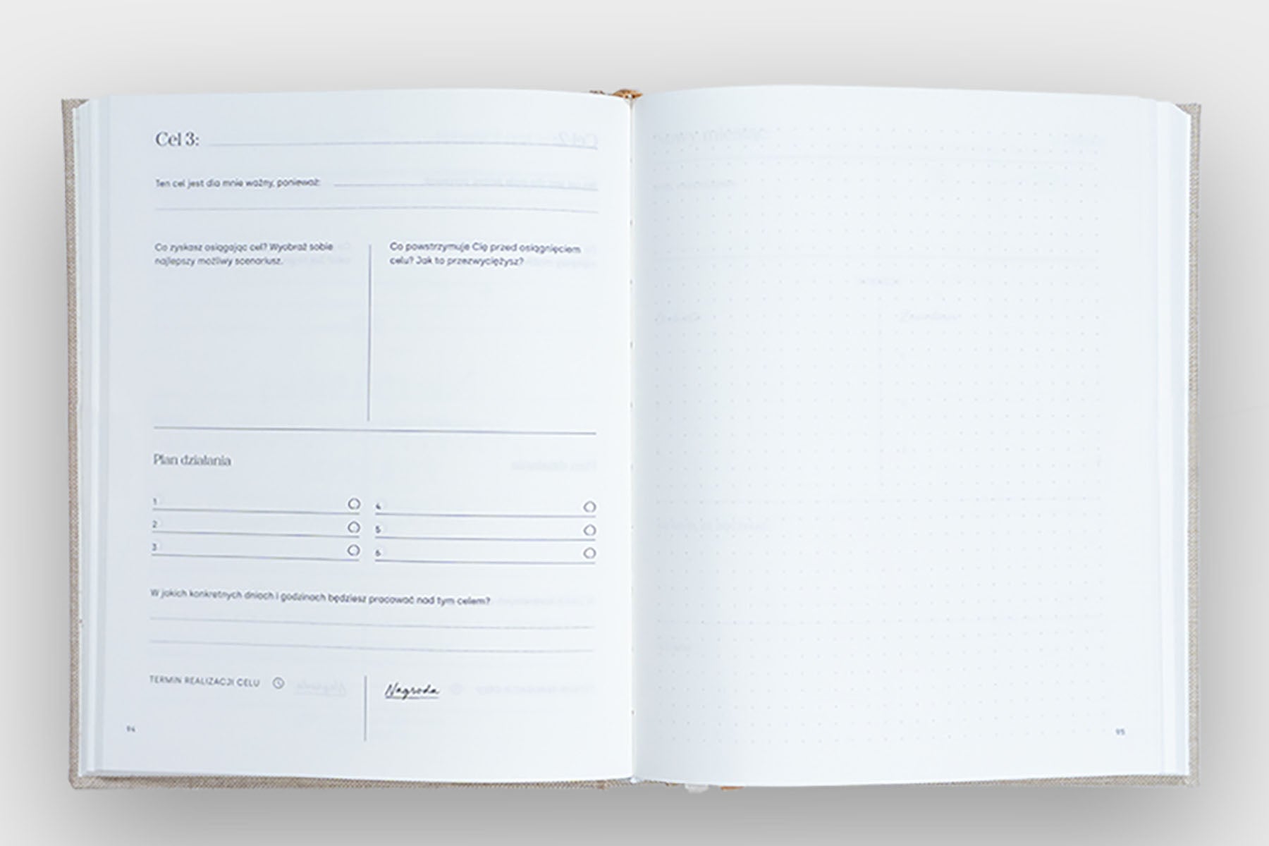 Jaśnie Plan – planner niedatowany niebieski, Jaśnie Plan, papierniczy design