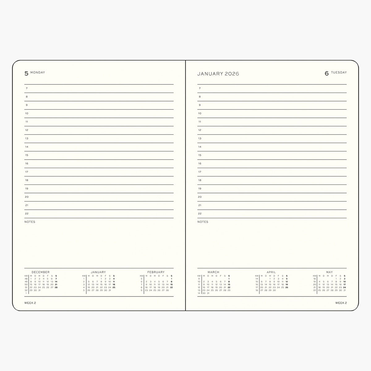 Kalendarz dzienny A5 na rok 2026 Leuchtturm 1917, Leuchtturm 1917, papierniczy design