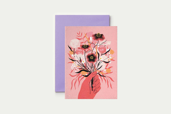 Kartka urodzinowa - bukiet kwiatów, Suska&Kabsch, design sklep papierniczy, domowe biuro