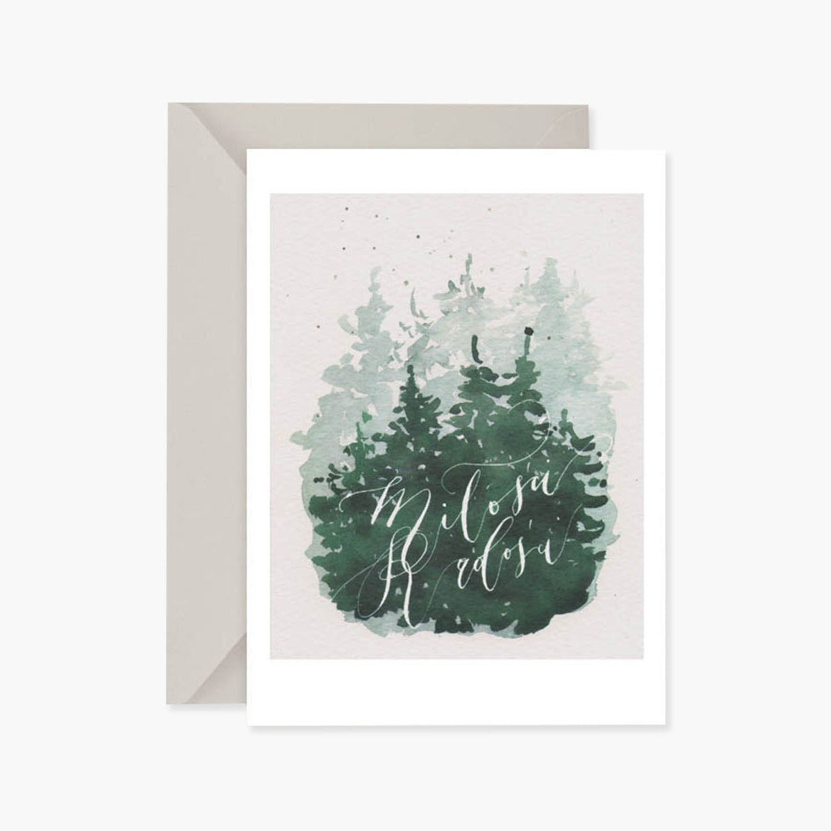 Kartka świąteczna – drzewka, Muska, papierniczy design