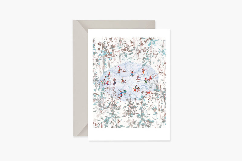 Kartka świąteczna – lodowisko, Muska, papierniczy design