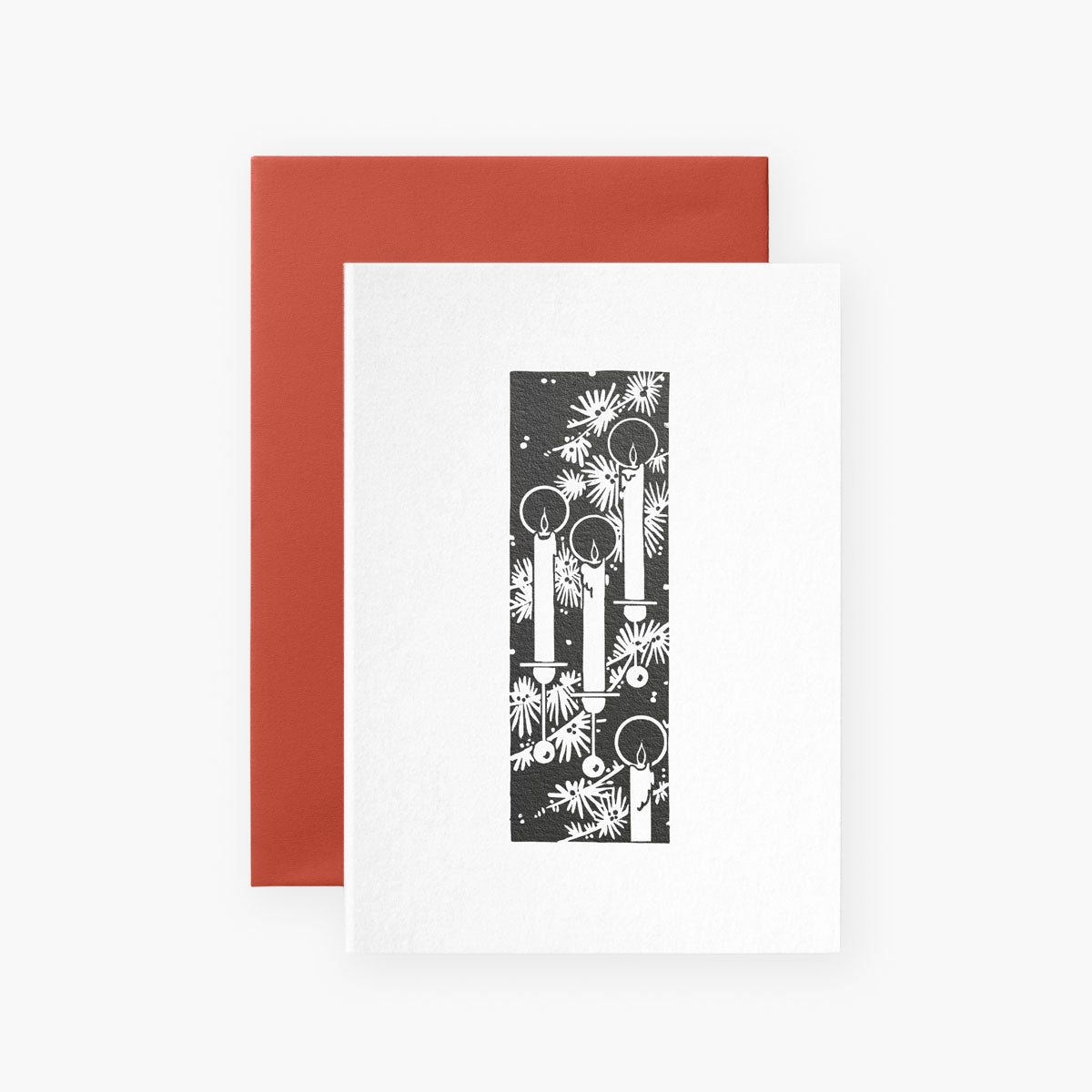 Kartka świąteczna Vintage Winter – świece, Suska, papierniczy design