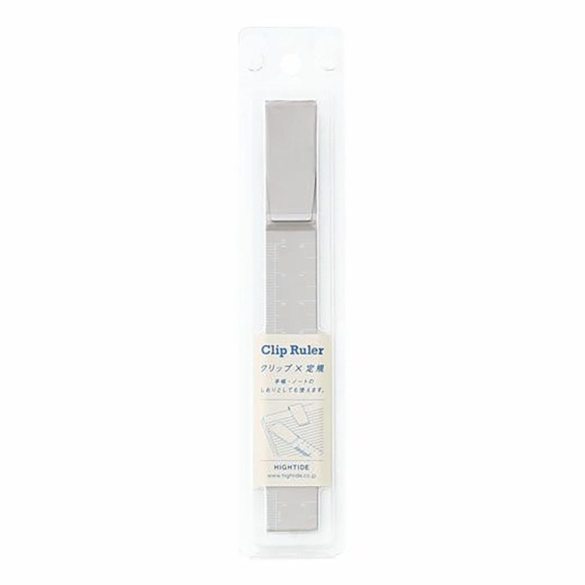 Aluminiowa linijka Clip Ruler – szara, Hightide, papierniczy design