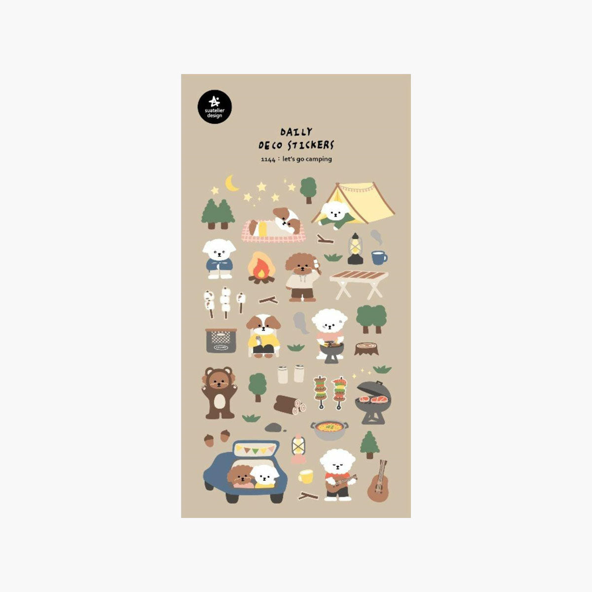 Ozdobne naklejki – Let's go camping!, Suatelier, papierniczy design