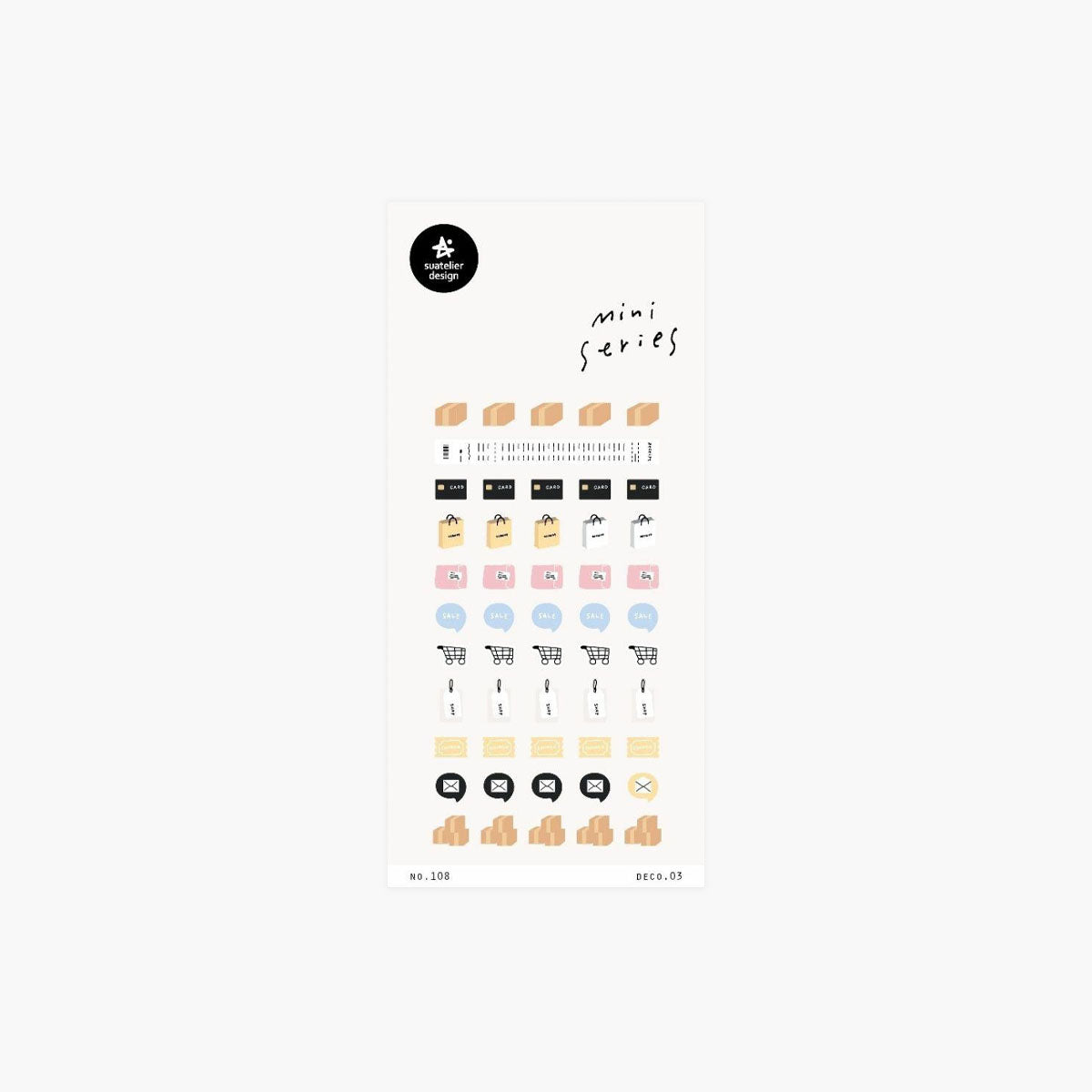 Ozdobne naklejki MINI – zakupy, Suatelier, papierniczy design