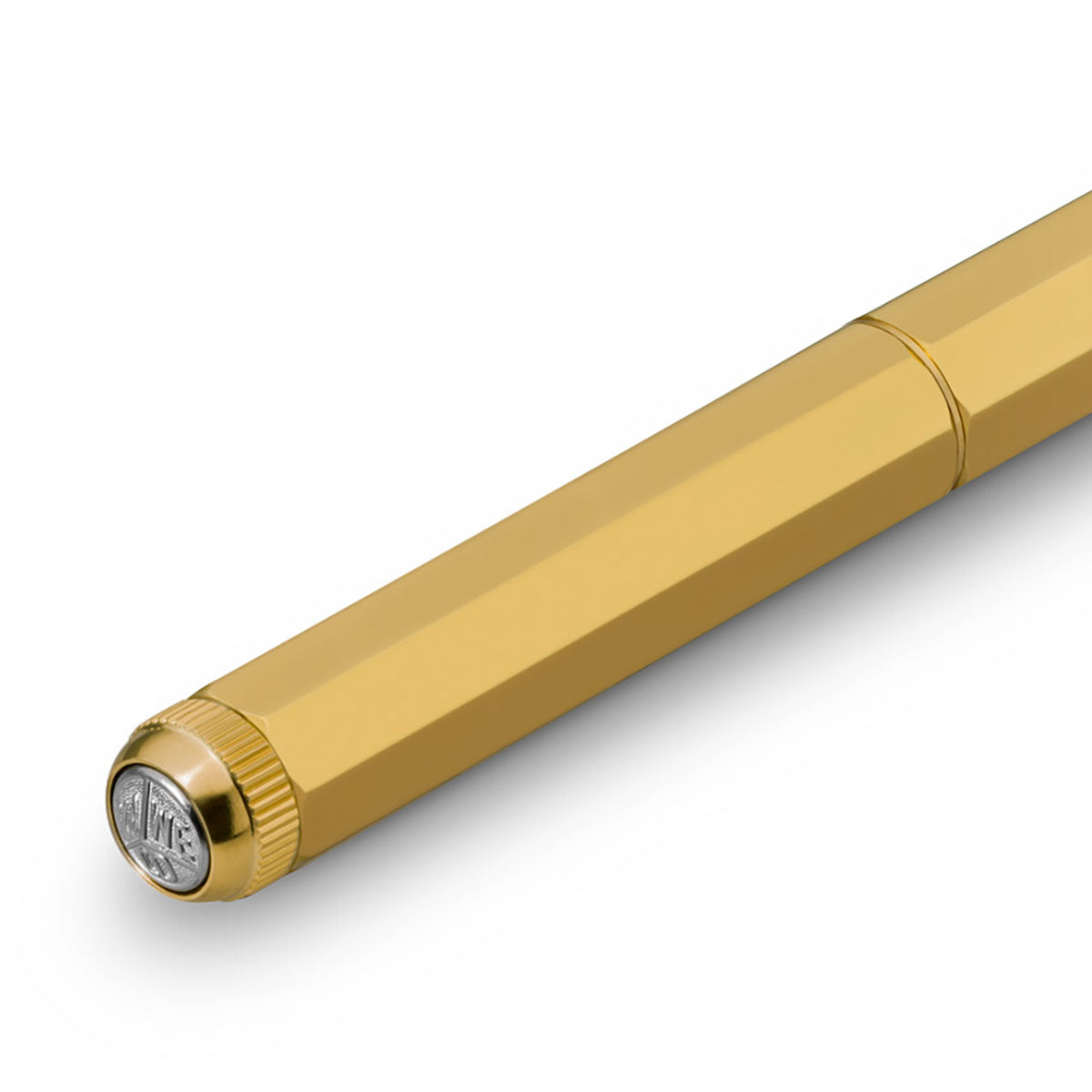 Zakrętka oraz fragment korpusu mosiężnego pióra wiecznego Kaweco z kolekcji SPECIAL.