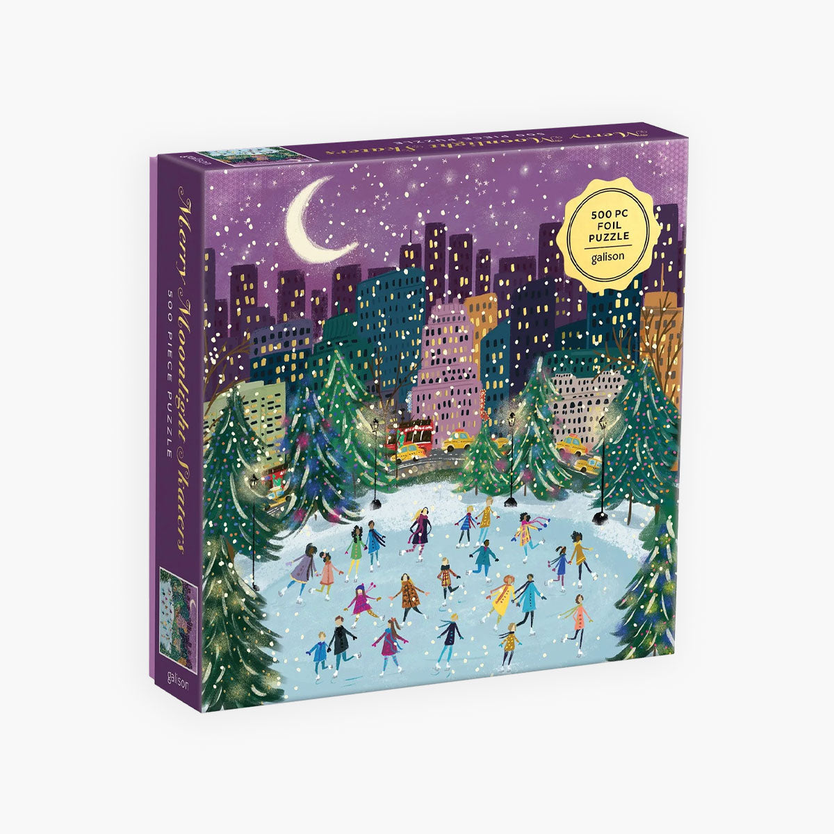 Puzzle 500 – Merry Moonlight Skaters, Galison, papierniczy design