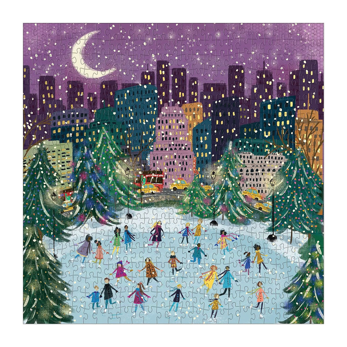 Puzzle 500 – Merry Moonlight Skaters, Galison, papierniczy design