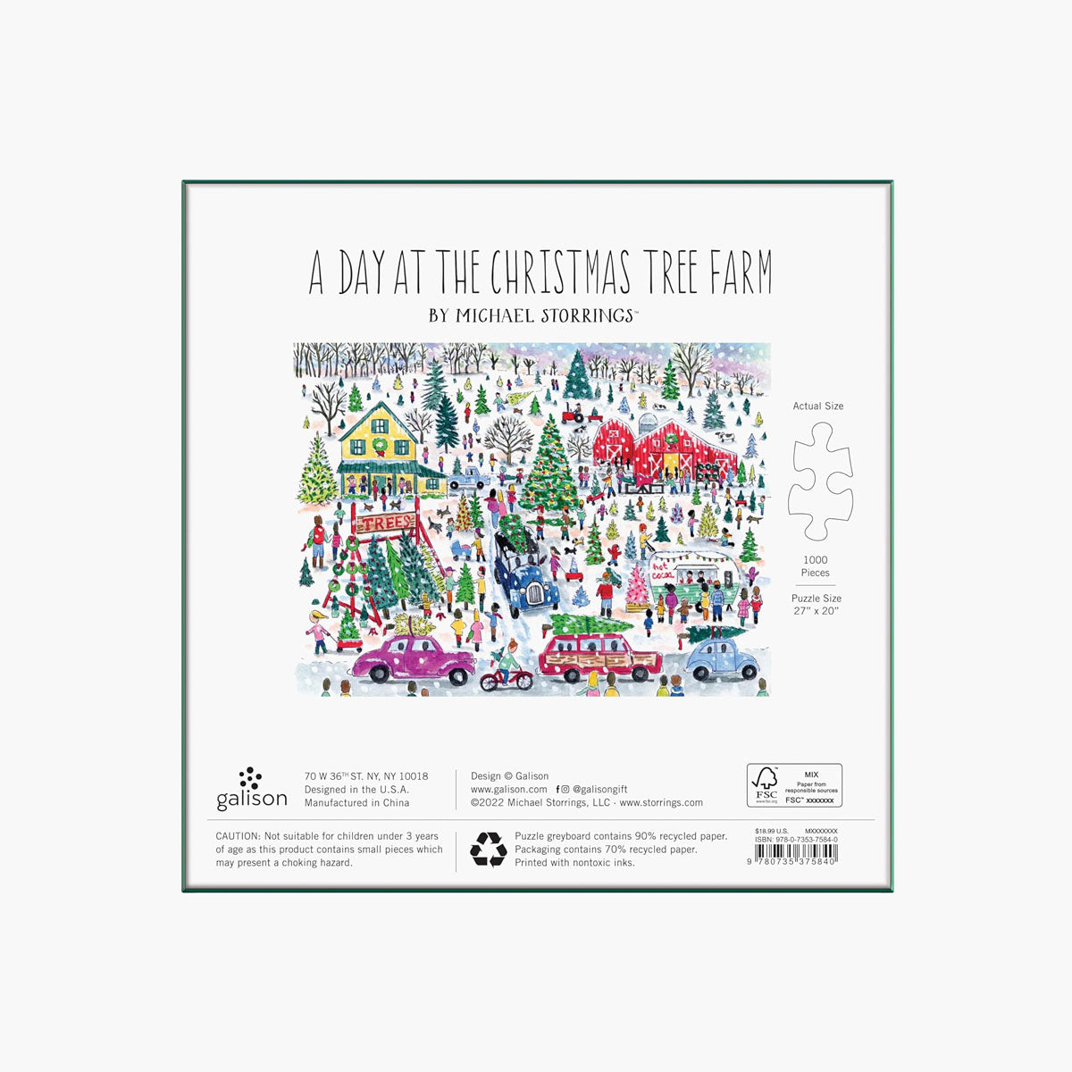 Puzzle 1000 – Christmas Tree Farm, Galison, papierniczy design