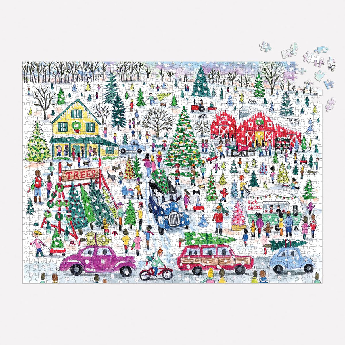 Puzzle 1000 – Christmas Tree Farm, Galison, papierniczy design