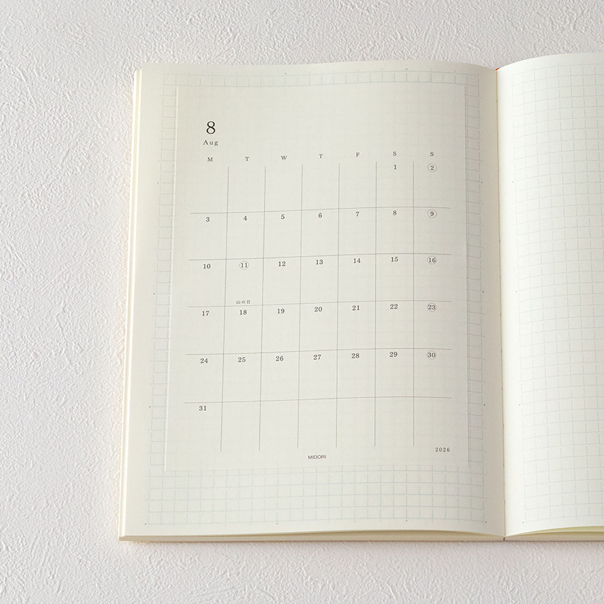 Naklejki z kalendarzem 2026 MD Diary Sticker M, Midori, papierniczy design