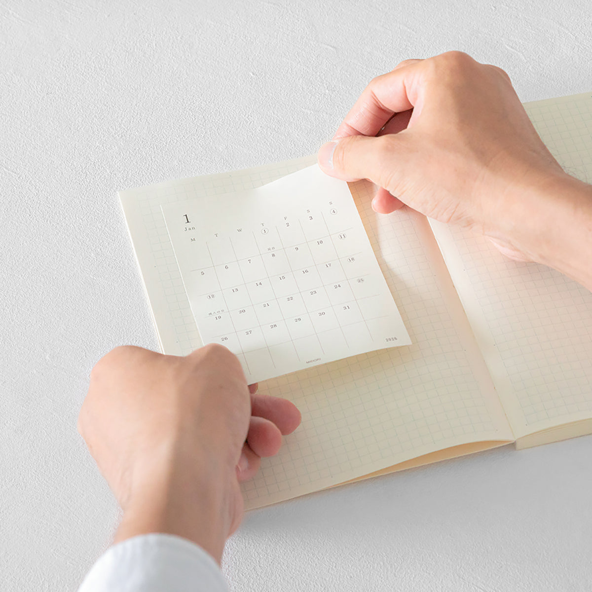 Naklejki z kalendarzem 2026 MD Diary Sticker S, Midori, papierniczy design