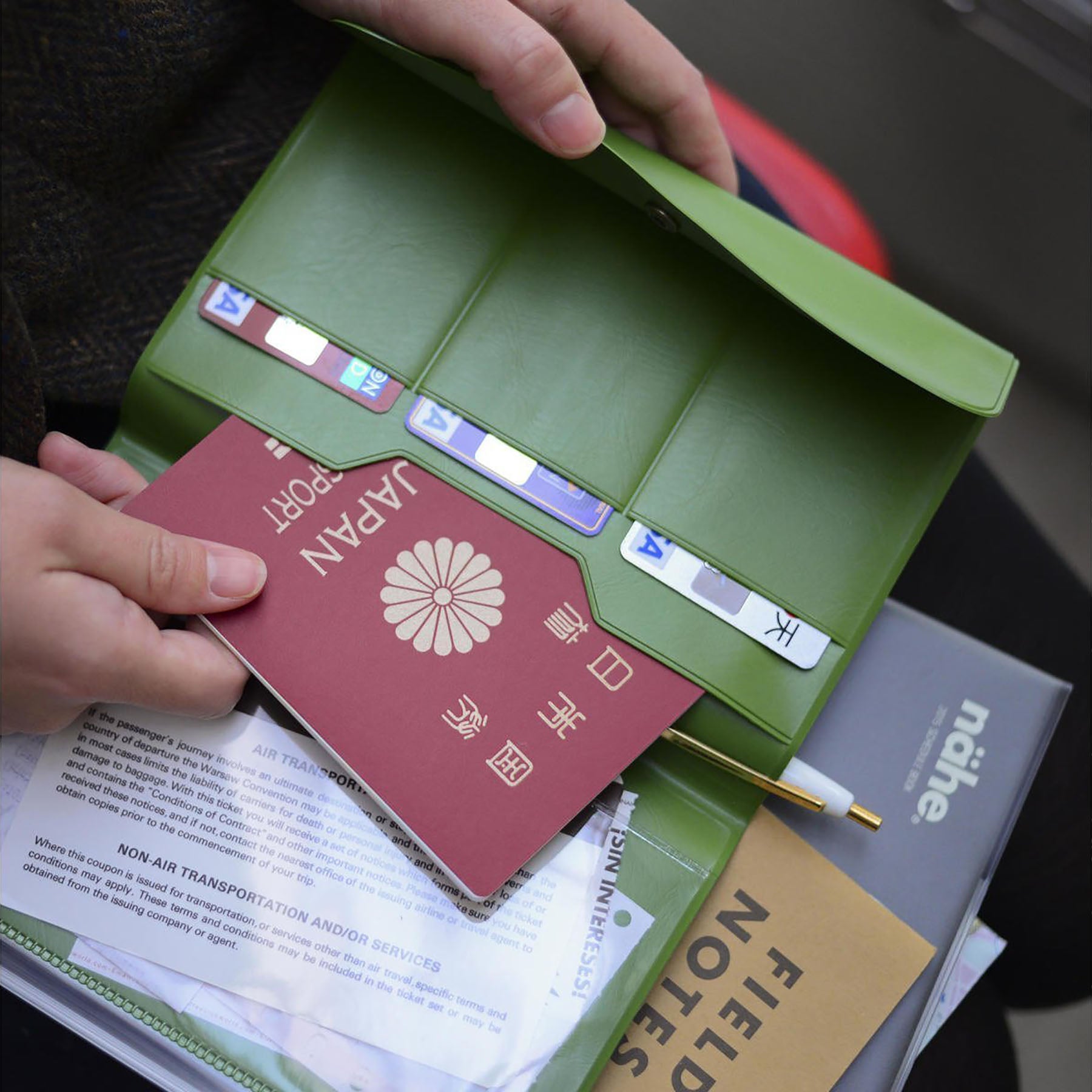 Organizer podróżny – zielony, nähe, papierniczy design