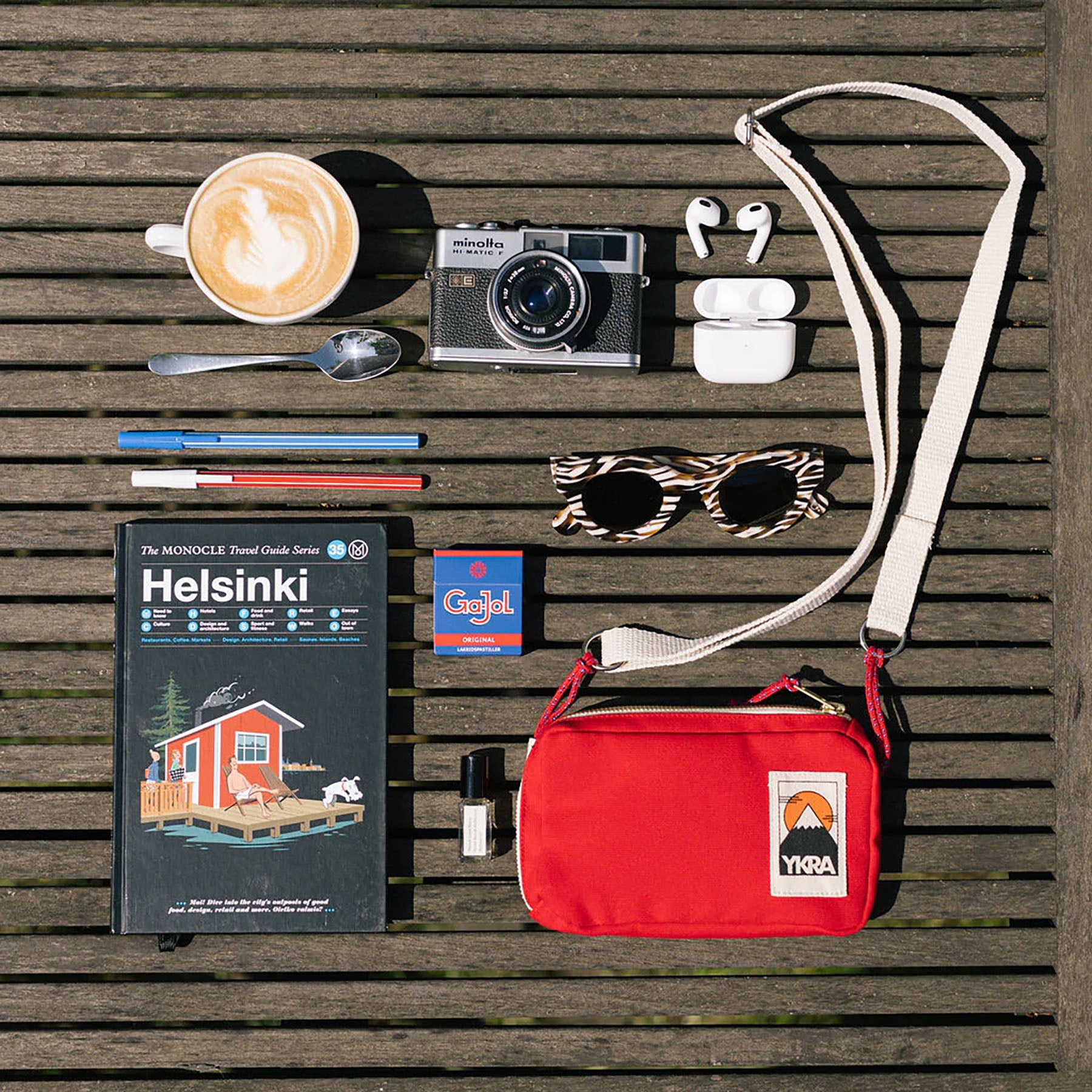 Bawełniana torebka – czerwona, YKRA, Travel Case, papierniczy design