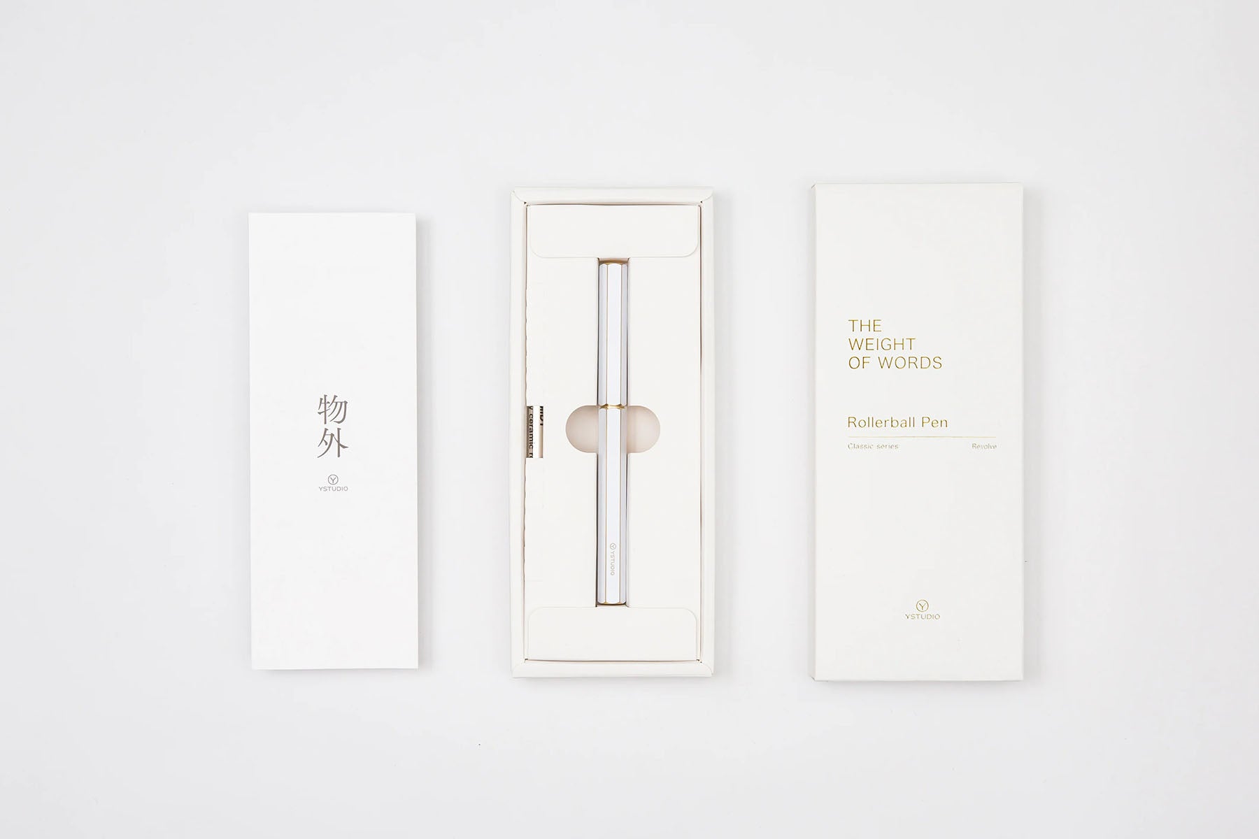 Mosiężne pióro kulkowe YSTUDIO – białe, ystudio, papierniczy design