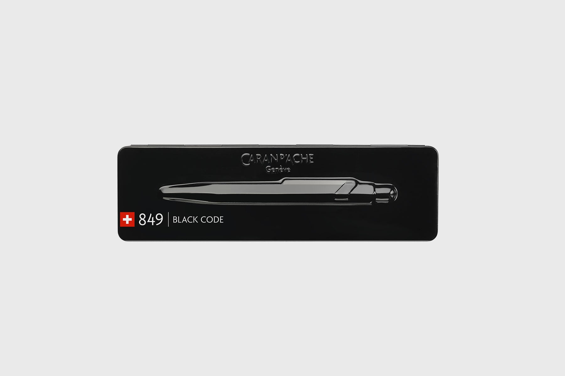 Aluminiowy długopis Caran d'Ache 849 – Black Code, Caran d'Ache, domowe biuro, artykuły biurowe