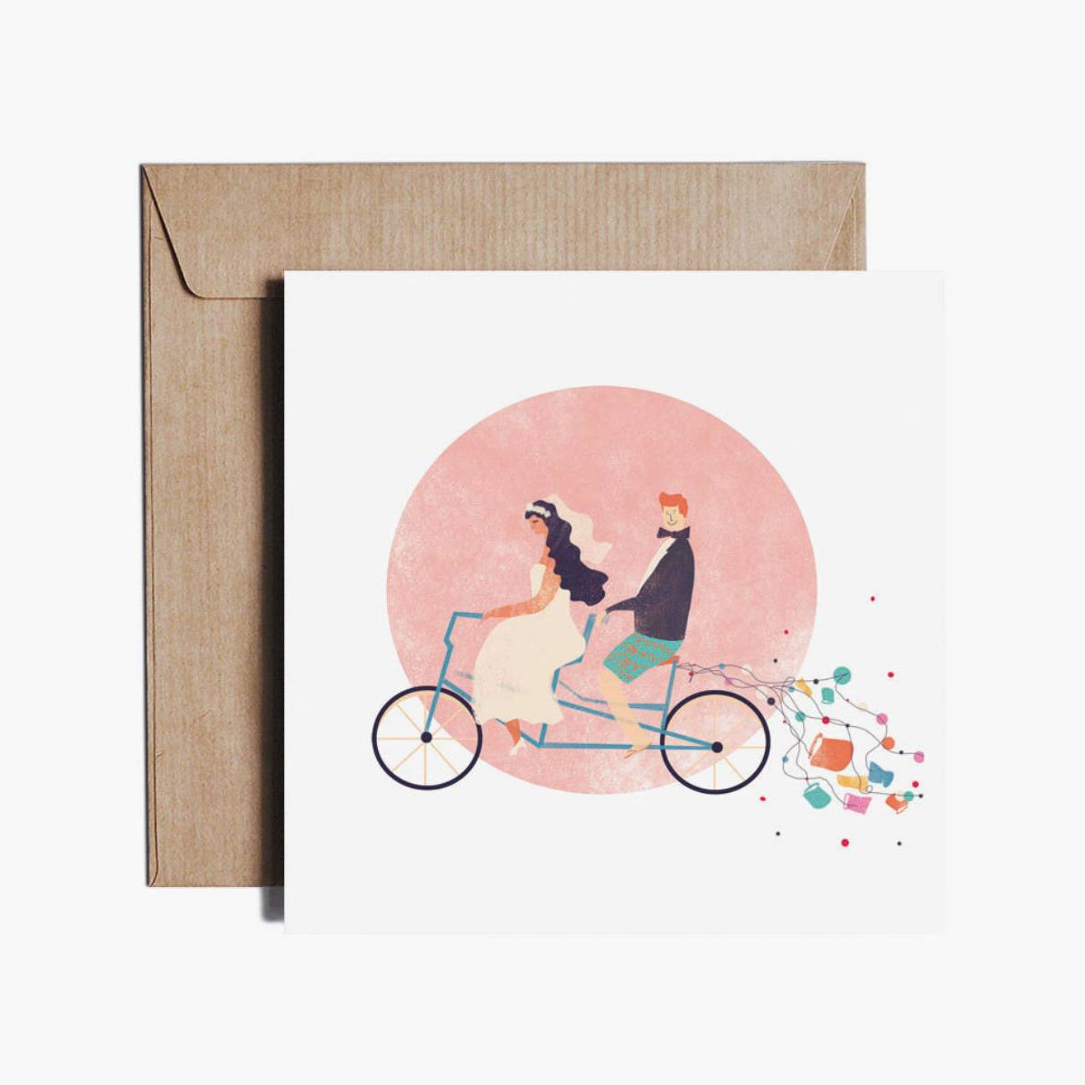 Kartka ślubna – tandem, Pieskot, design sklep papierniczy, domowe biuro