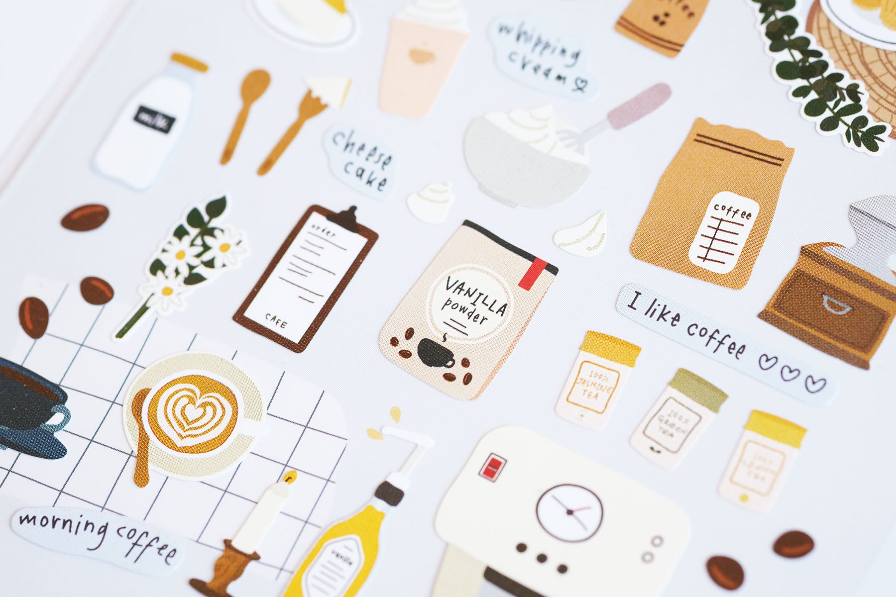 Ozdobne naklejki – kawa, Suatelier, design sklep papierniczy, domowe biuro