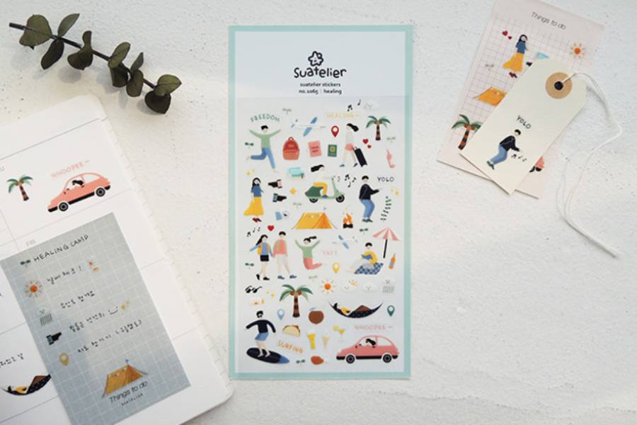 Ozdobne naklejki – wakacje, Suatelier, design sklep papierniczy, domowe biuro