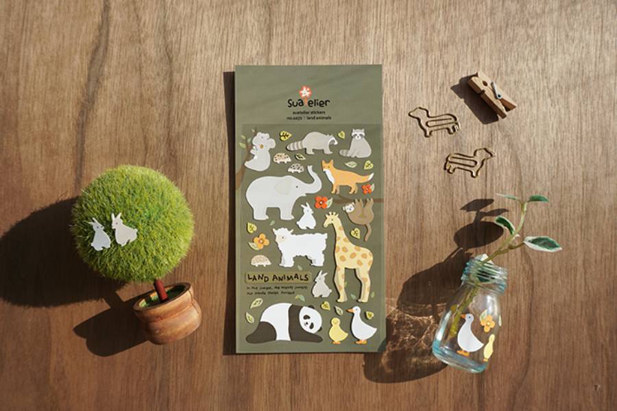Ozdobne naklejki – zwierzęta lądowe, Suatelier, design sklep papierniczy, domowe biuro
