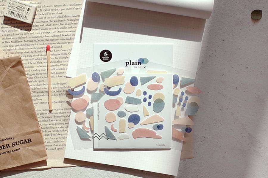Papierowe naklejki – mozaika, Suatelier, design sklep papierniczy, domowe biuro