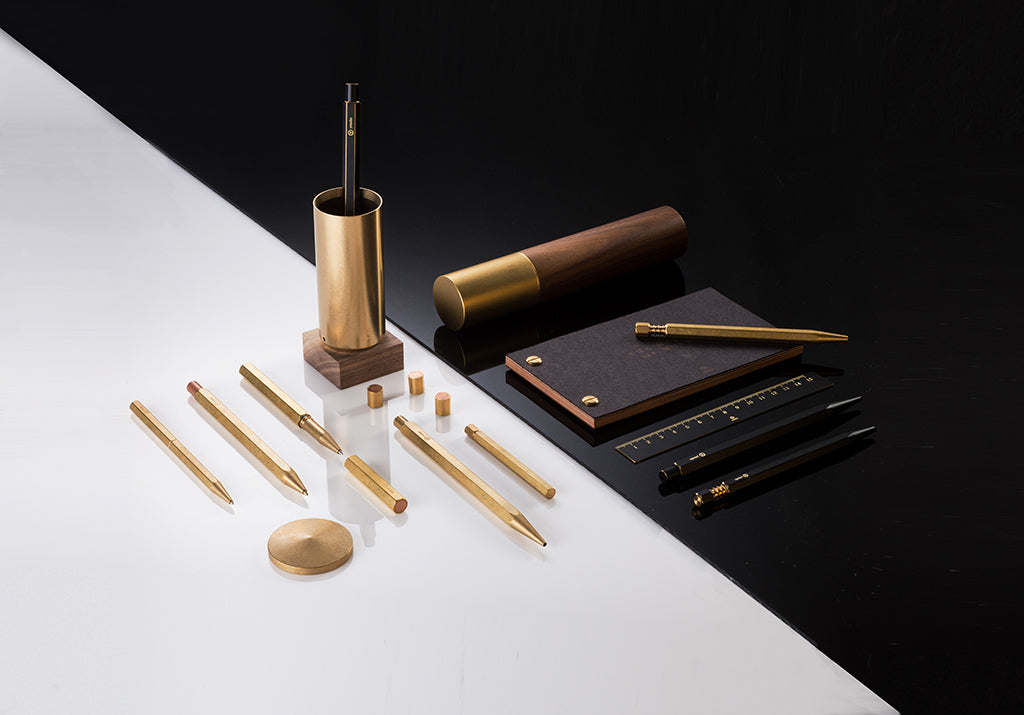 Mosiężne pióro kulkowe, ystudio, design artykuły biurowe, domowe biuro