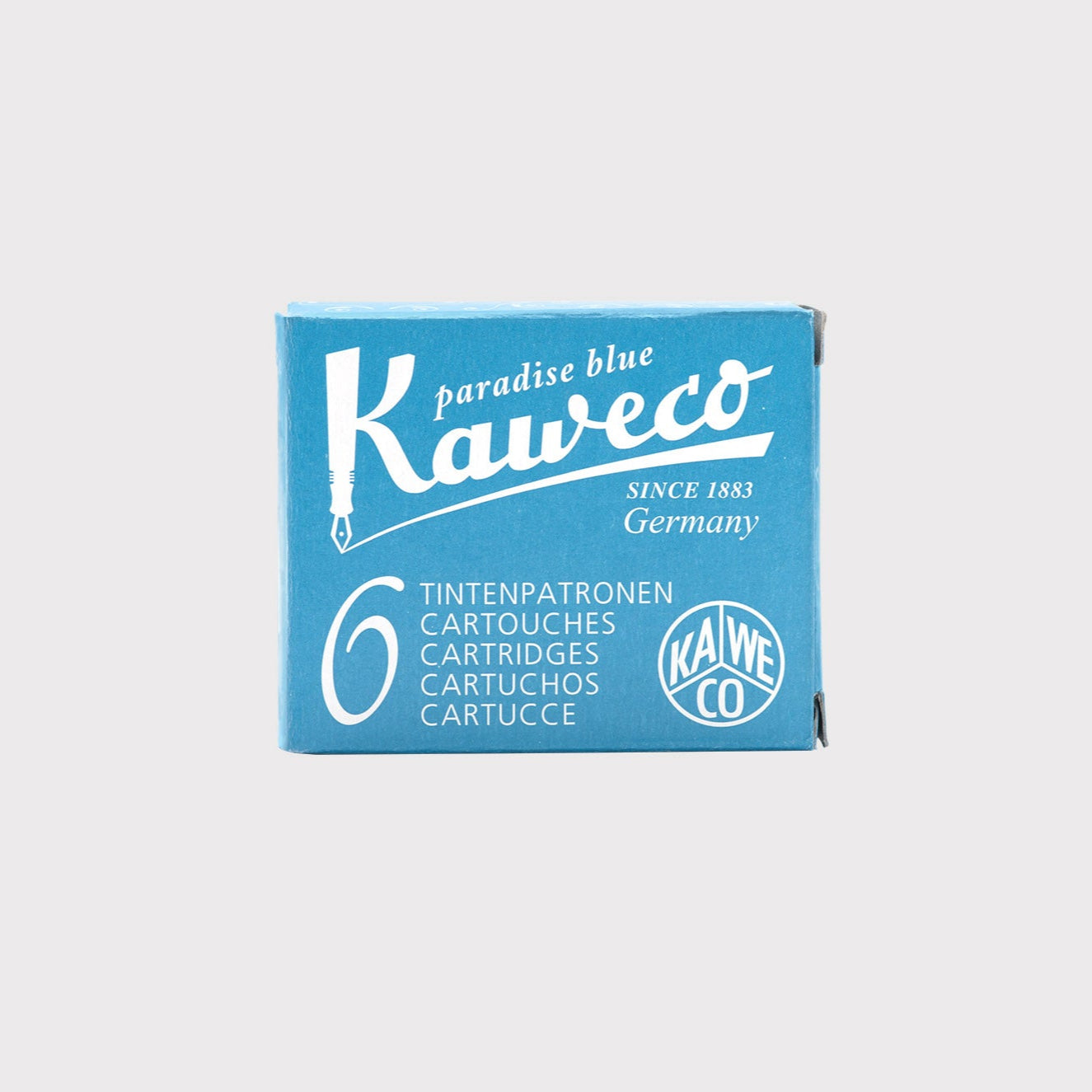 Naboje do pióra Paradise Blue, Kaweco, design artykuły biurowe, domowe biuro