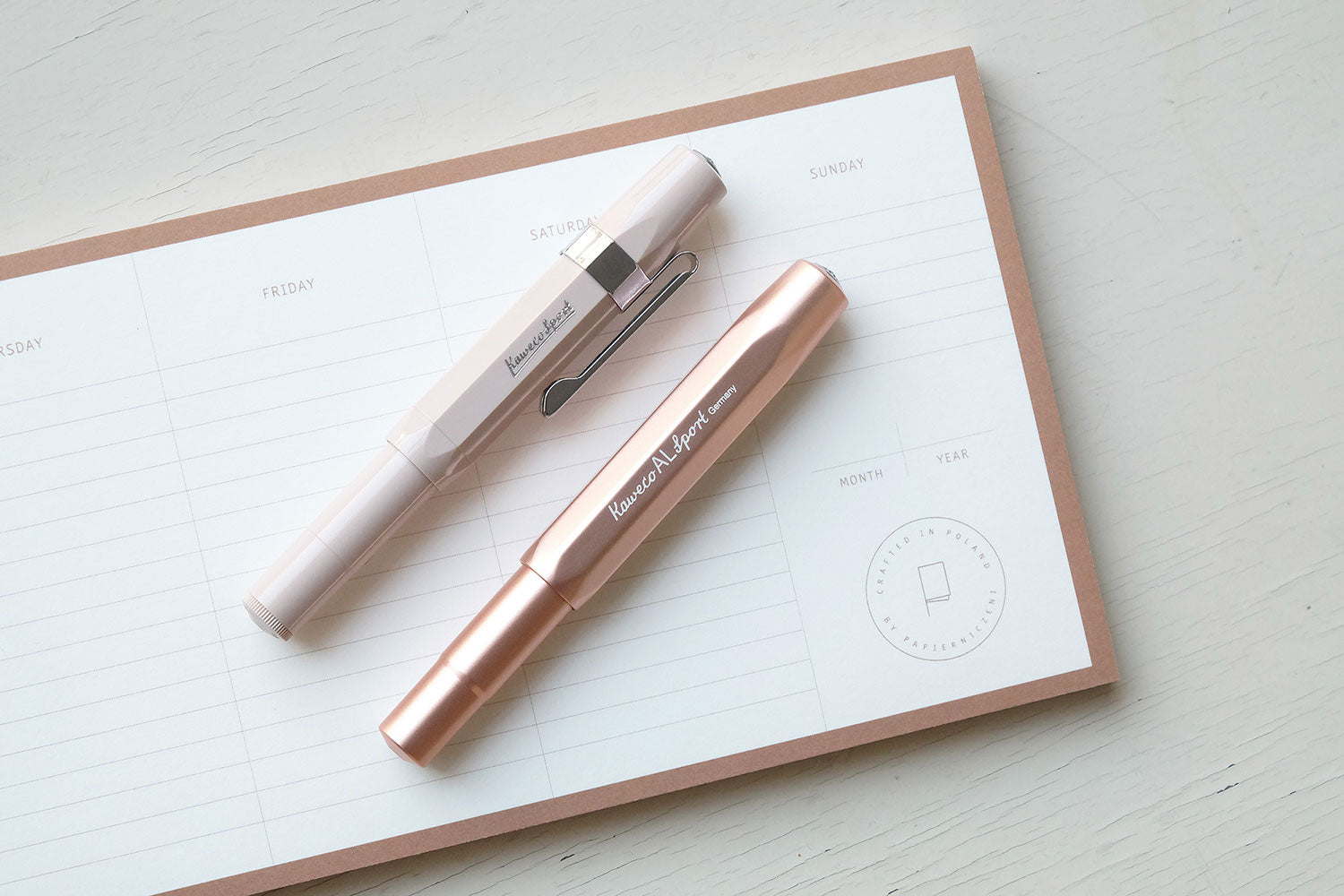 Aluminiowe pióro wieczne AL Sport Rose Gold, Kaweco, design sklep papierniczy, domowe biuro
