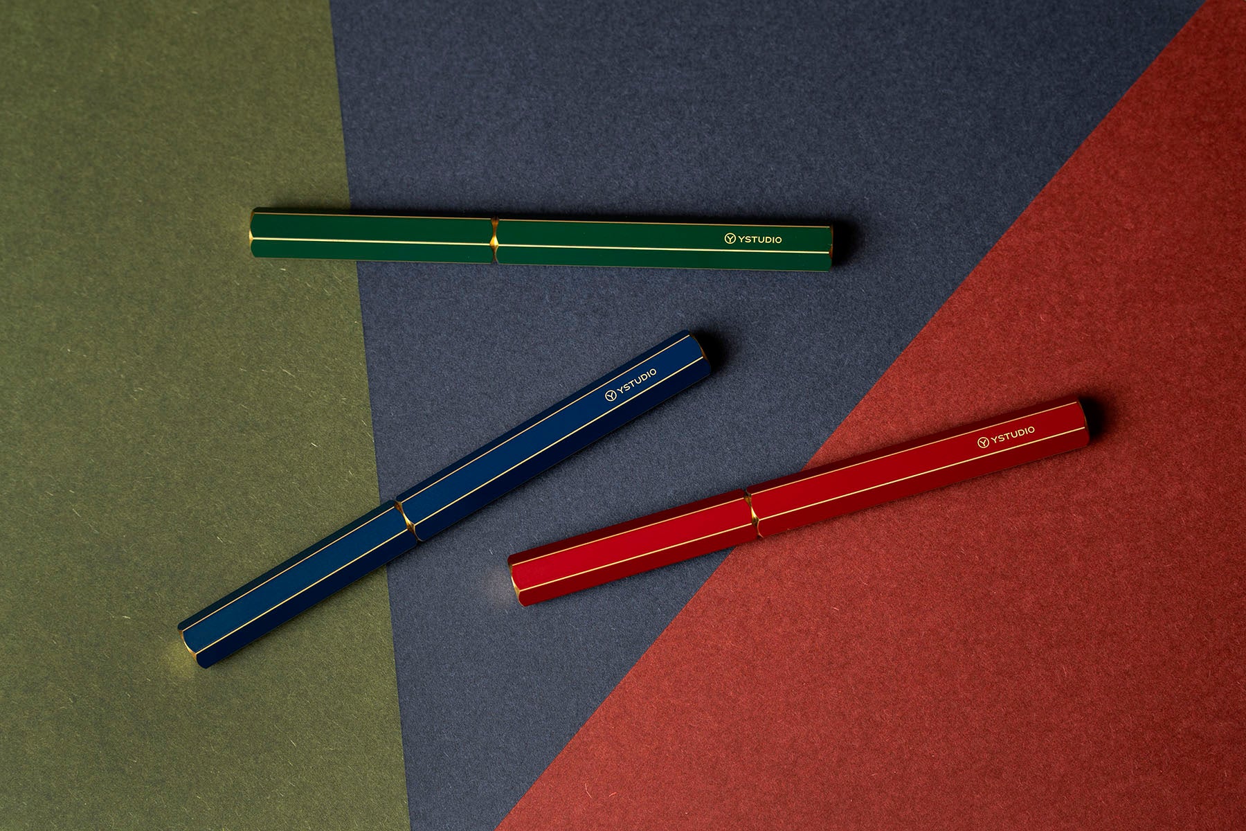 Mosiężne pióro wieczne Classic Revolve - zielone, ystudio, design artykuły biurowe, domowe biuro