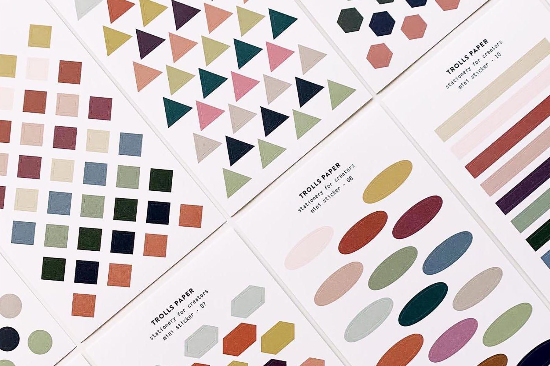 Papierowe naklejki – mini stickers, Trolls Paper, domowe biuro, designerskie artykuły biurowe