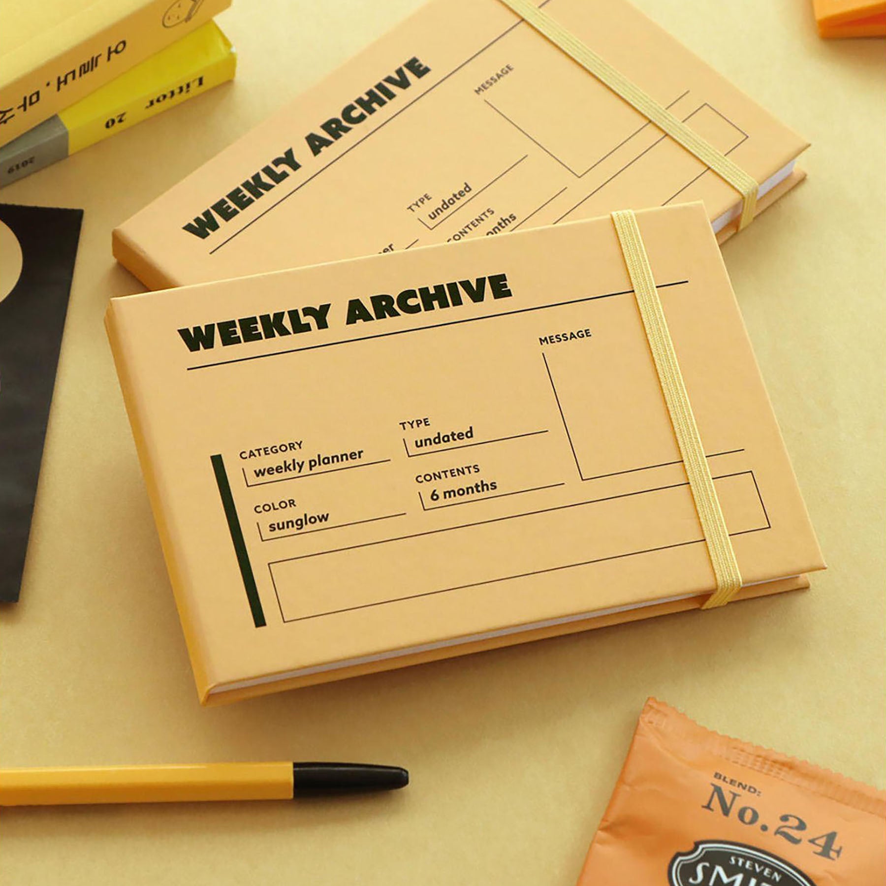 Tygodniowy planner niedatowany na 6 miesięcy, ICONIC, papierniczy design