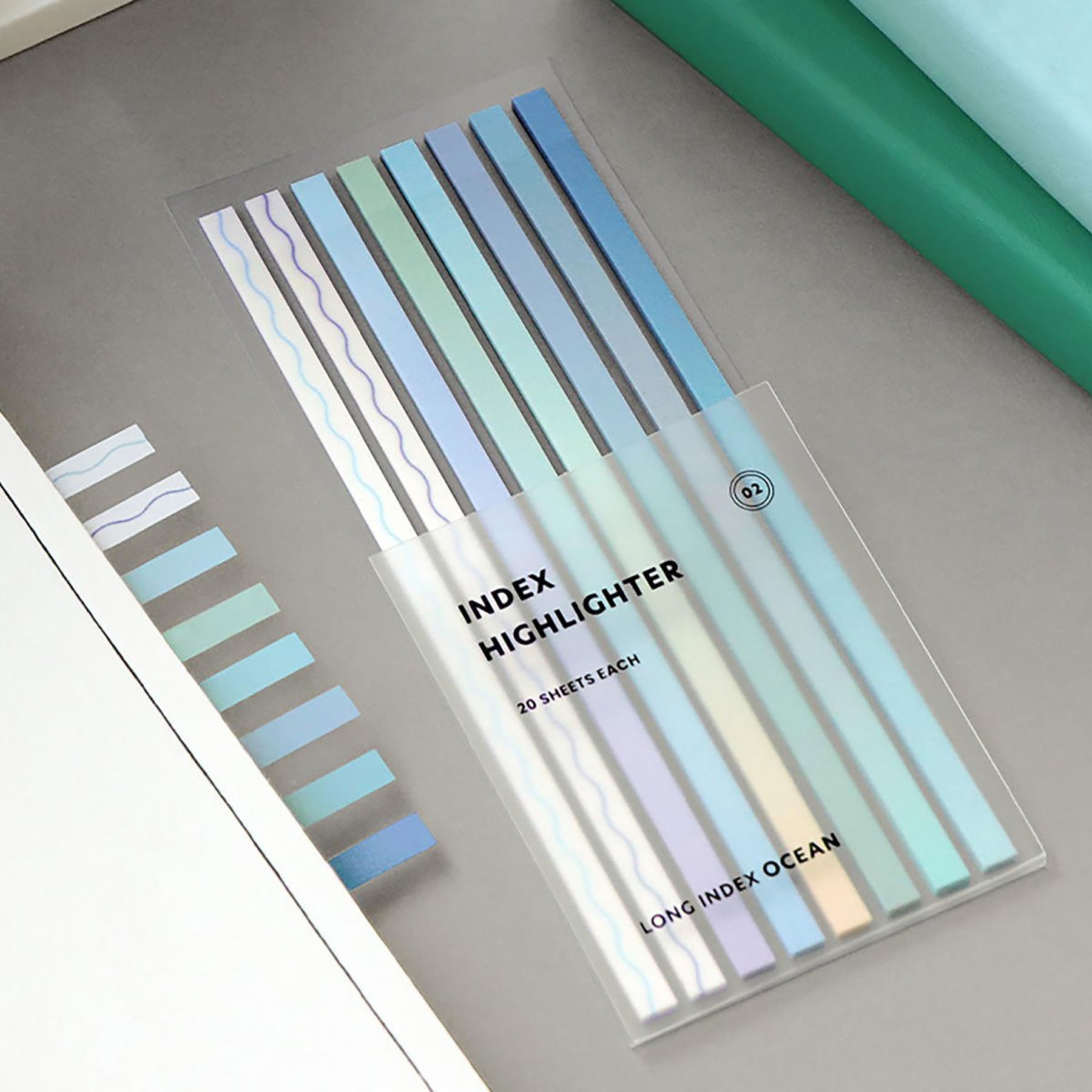 Zakładki samoprzylepne – ocean, ICONIC, papierniczy design