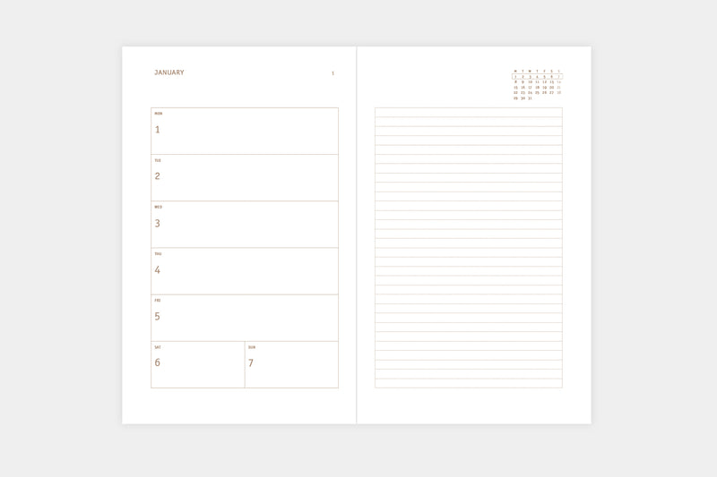 Kalendarz Copper 2024 w miękkiej oprawie – marsala, Papierniczeni, Kalendarz 2024, papierniczy design