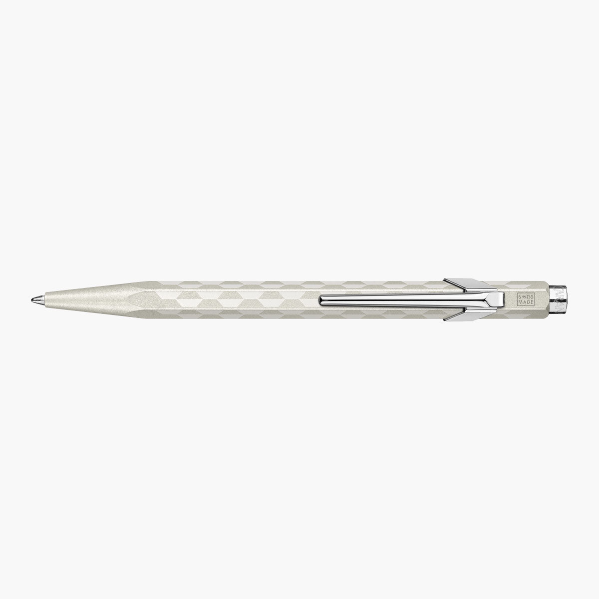 Aluminiowy długopis Caran dAche 849 Alpine Frost – biały, Caran d'Ache, papierniczy design