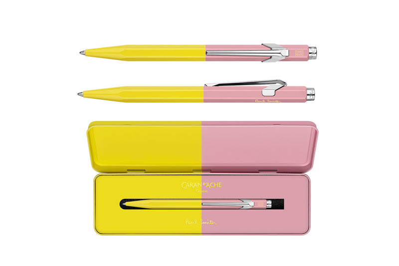Aluminiowy długopis Caran dAche 849 Paul Smith – Chartreuse & Rose. Caran d'Ache, papierniczy design