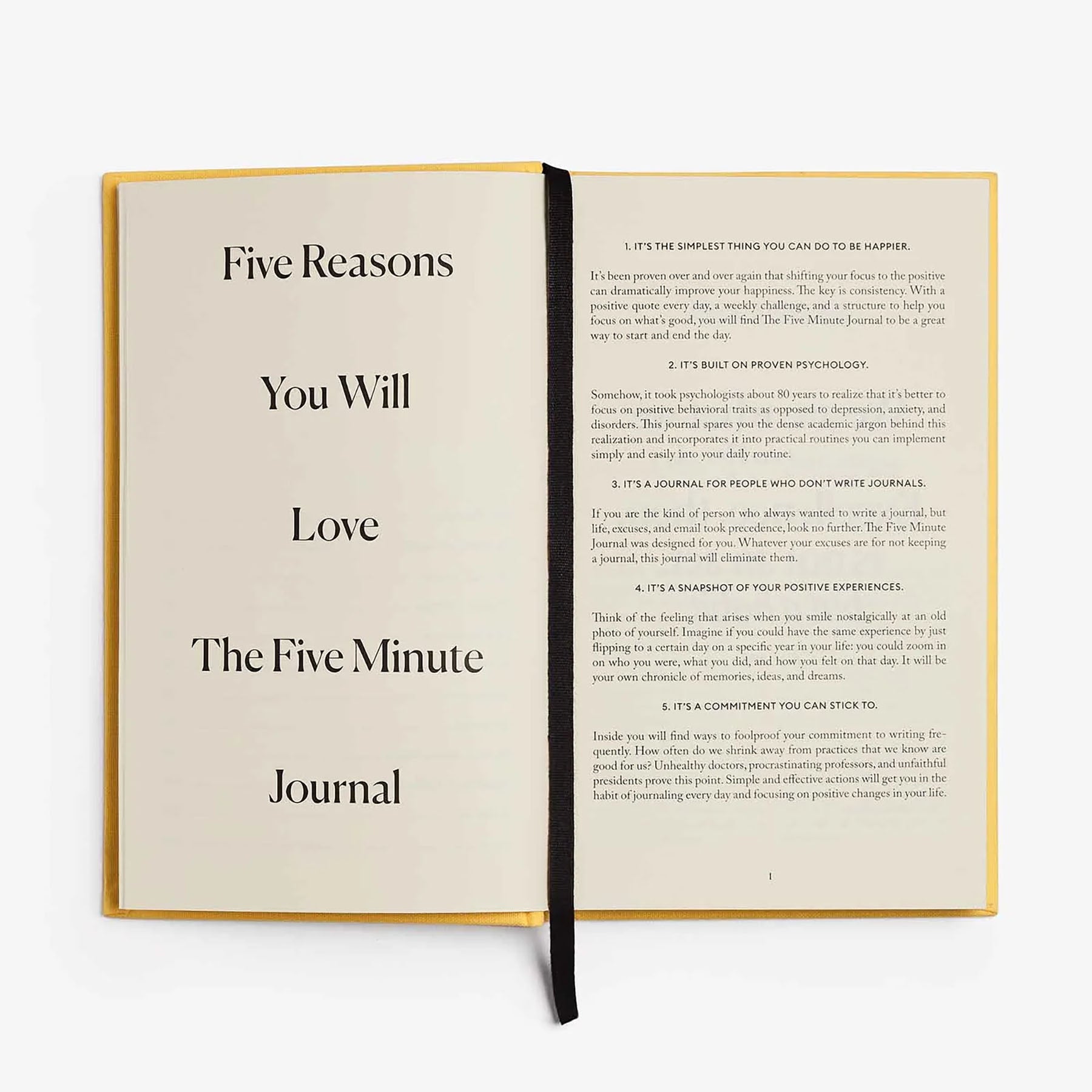The Five Minute Journal - żółty, Intelligent Change, papierniczy design