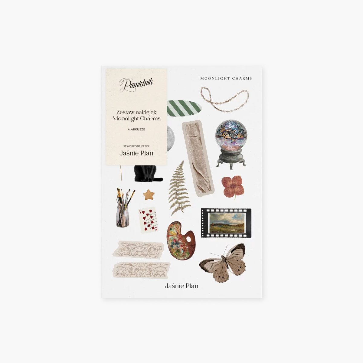 Ozdobne naklejki – Moonlight Charms, Jaśnie Plan, papierniczy design