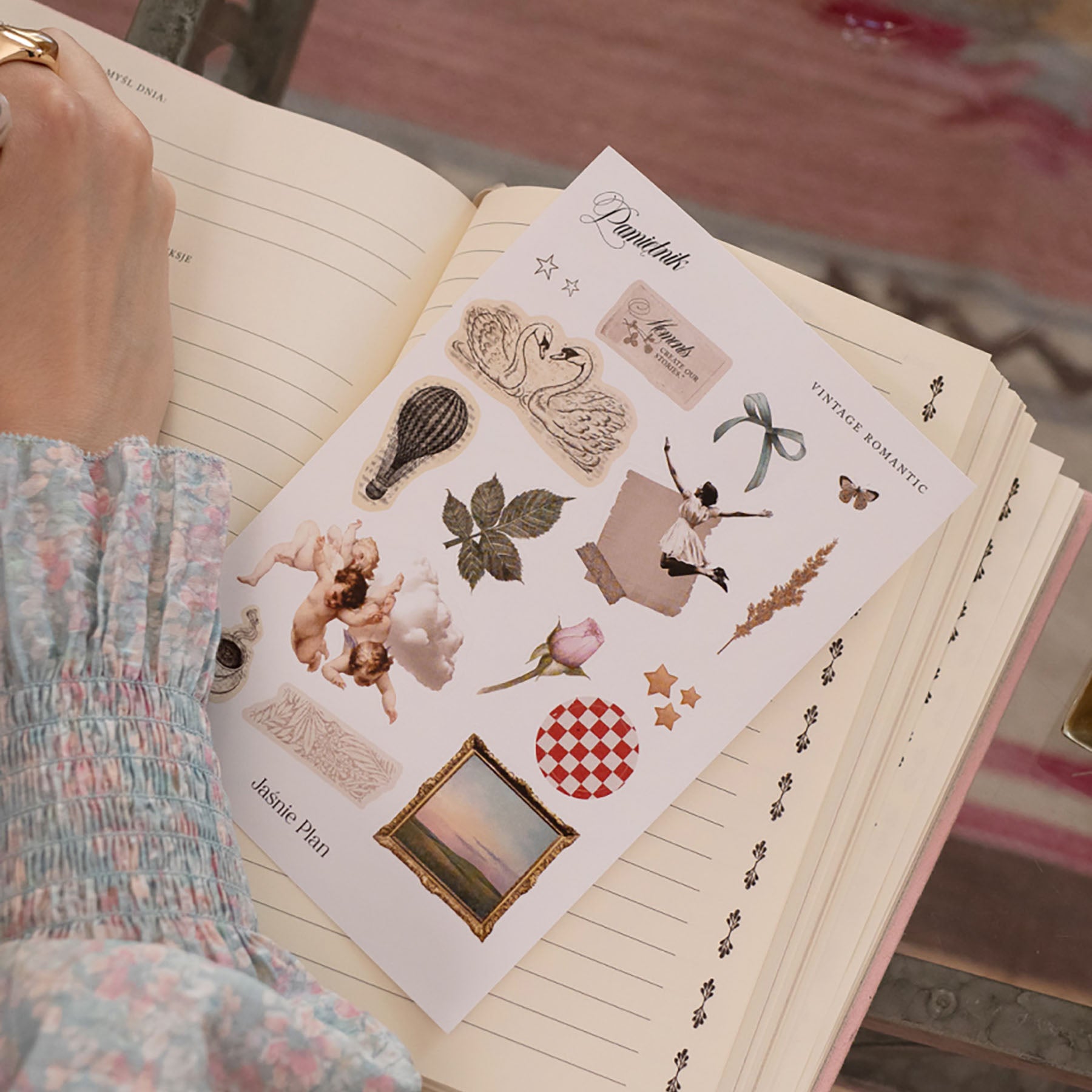 Ozdobne naklejki – Vintage Romantic, Jaśnie Plan, papierniczy design
