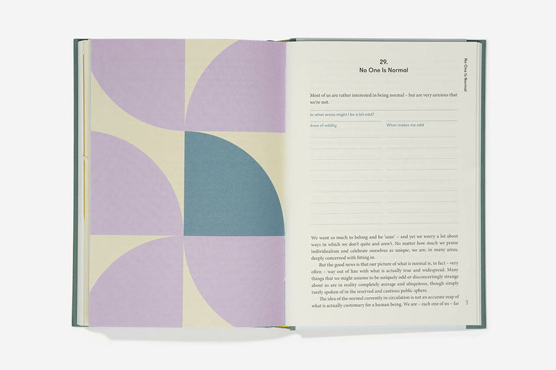 The Calm Workbook, The School of life, papierniczy design, notes rozwojowy