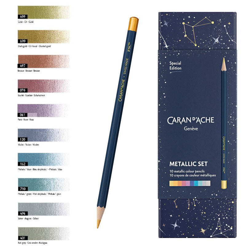 Kredki Cosmic Blue 10 szt., Caran d'Ache, papierniczy design Cosmic Blue