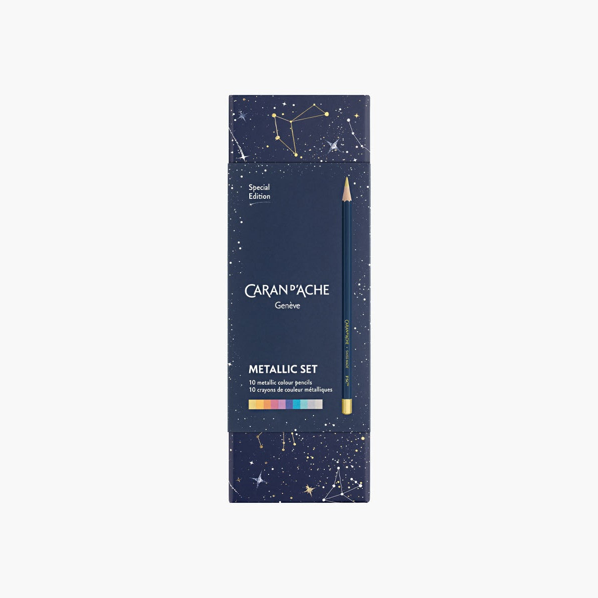 Kredki Cosmic Blue 10 szt., Caran d'Ache, papierniczy design Cosmic Blue