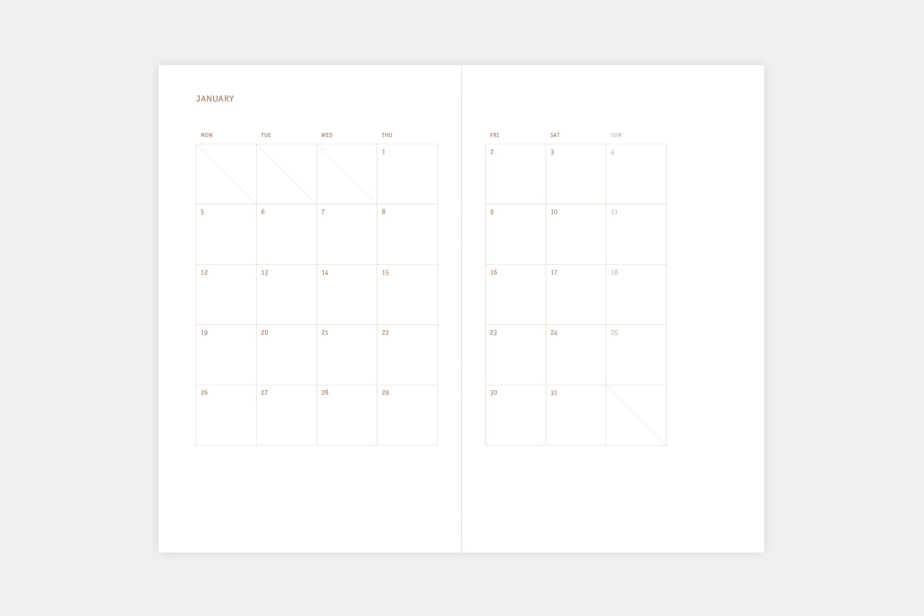 Kalendarz Copper 2026 w twardej oprawie – grafitowy, Papierniczeni, papierniczy design